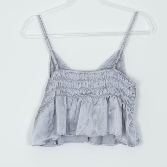 Urban Outfitters Womens Satin Smocked Babydoll Cami Tank Top Size L Y2K Grunge - Picture 9 of 10